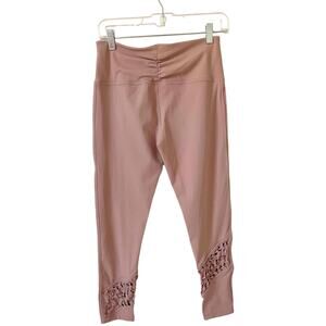 Free People Movement High Rise Ruched Braided Leggings Mauve Pink Size Medium